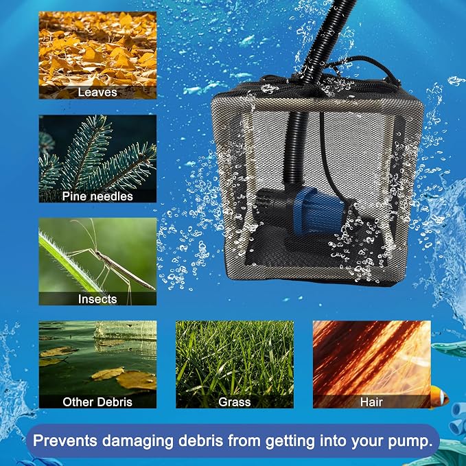 CONQUERALL 7 Inch Pond Filter Bag Large Pump Filter Box Nylon Media Cover - Image 7