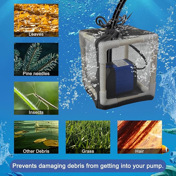 CONQUERALL 5 Inch Pump Barrier Bag Anti Clogging Pond Filter Box Mesh Water - Image 7