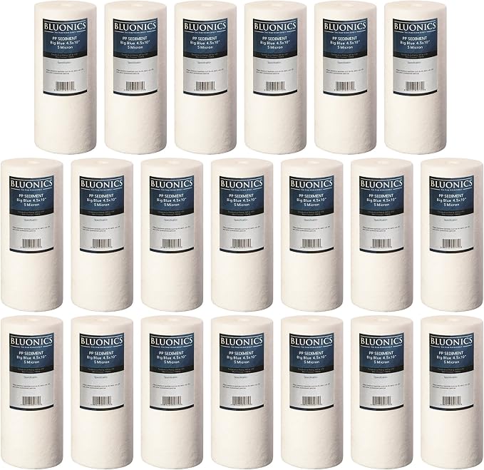 BLUONICS Sediment Water Filters 20-pack 4.5" x 10" Whole House Cartridges by BLUONICS