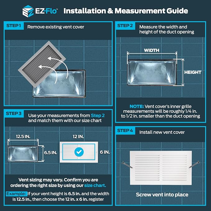 EZ-FLO 12 x 6 Inch Return Air Vent Cover - Image 3