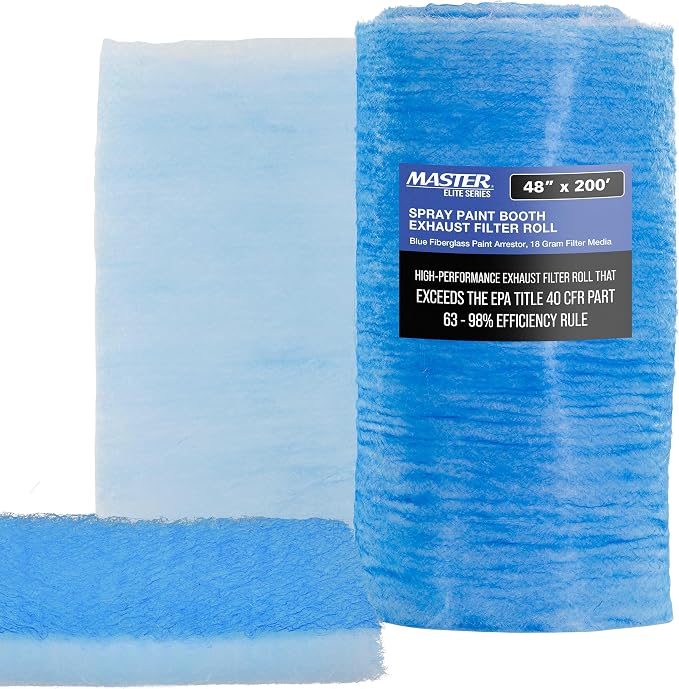 Master Airbrush Elite Paint Spray Booth Exhaust Filter Roll 48" x 200' by MasterAirbrush