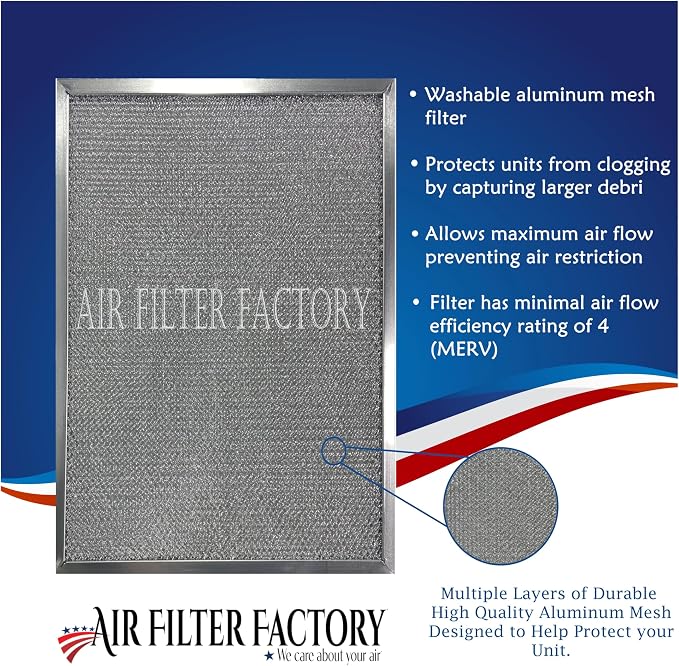 Air Filter Factory Washable Industrial Aluminum Foil Filter 10 x 20 x 1 Inches - Image 3