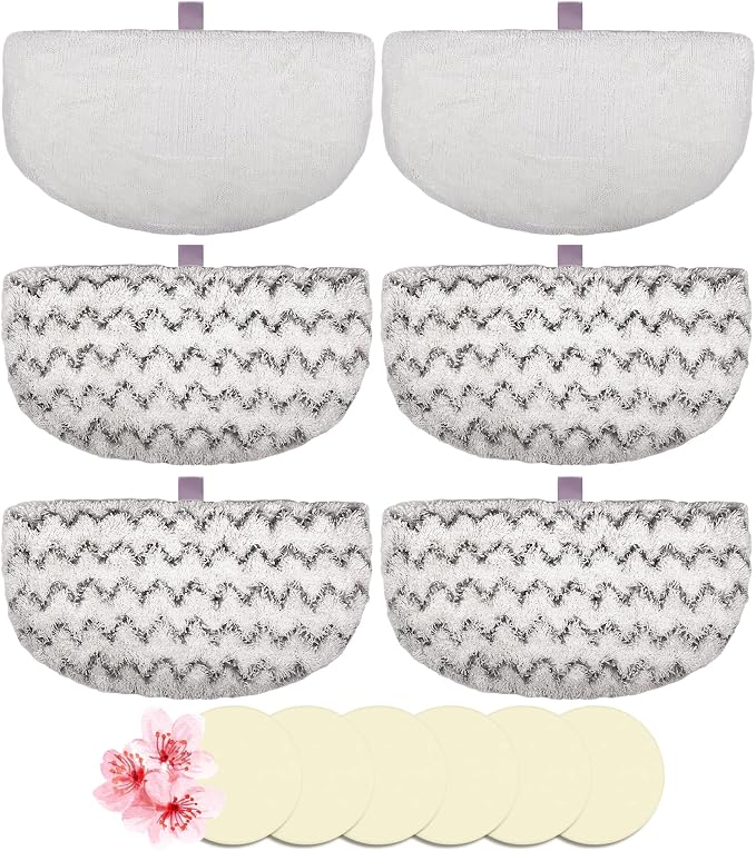 Flammi 4 Scrub+2 Soft Steam Mop Replacement Pad & 6 Scent Discs by Flammi