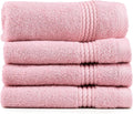 EastNBlue Lara 100% Turkish Cotton Washcloths 4 Pack, Extra Soft & Absorbent Wash Cloths for Face & Body (12" x 12"), Terry Cloth, Small Hand Towels for Bathroom, Rose (Pink)
