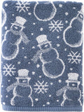 SKL Home Christmas/Winter Top Hat Snowmen Bath Towel, Blue