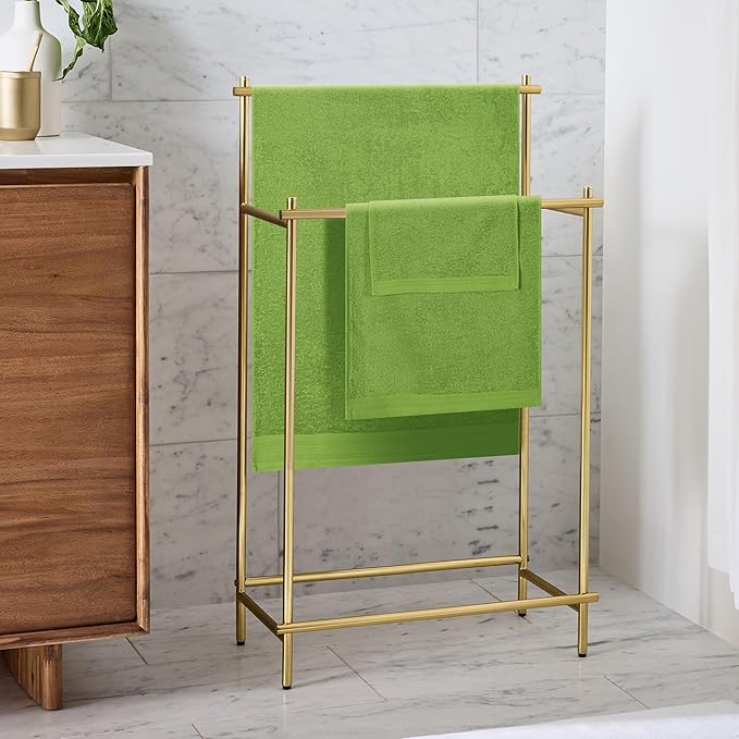 Ultra Soft 3 Pack Cotton Towel Set, Contains a Bath Towels 28x55 inch, a Hand Towels 16x24 inch & a Wash Coths 12x12 inch, Ideal Everyday use, Compact & Lightweight - Kiwi Green