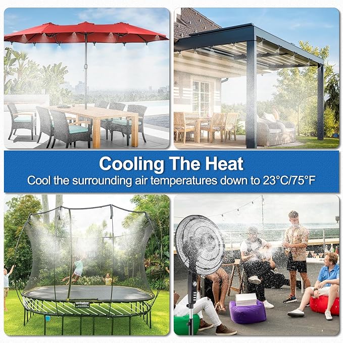 Misters for Outside Patio, Outdoor Water Misting Cooling System, - Image 2
