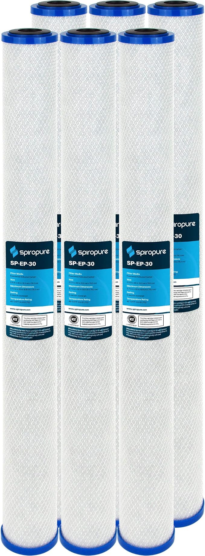 SpiroPure SP-EP-30 30x2.5 5 Micron NSF Certified Coconut Shell Carbon Block by SpiroPure