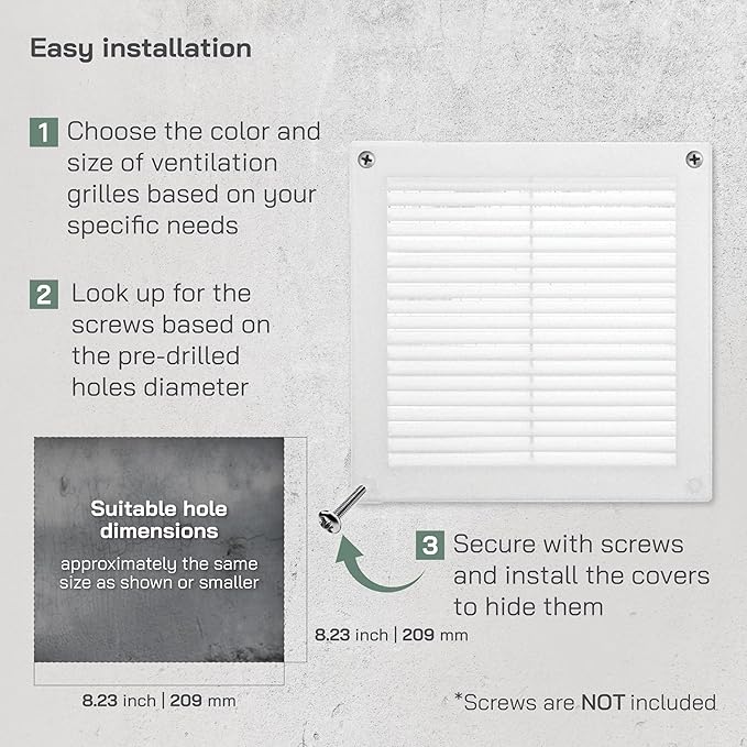 Vent Systems 8" x 8" White Plastic Soffit Vent Cover - Image 4