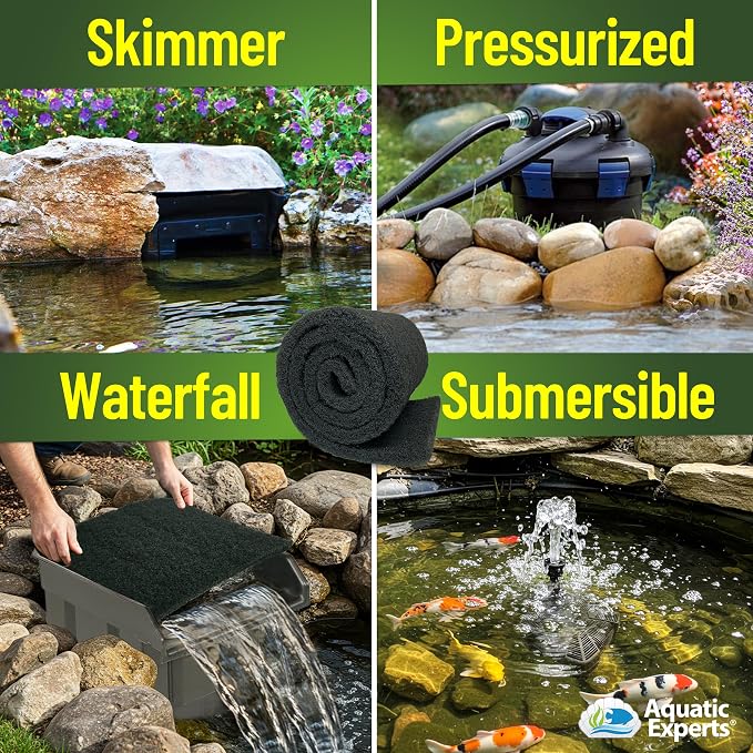 Aquatic Experts Classic Koi Pond Filter Pad COARSE – Black Bulk Roll Pond - Image 4