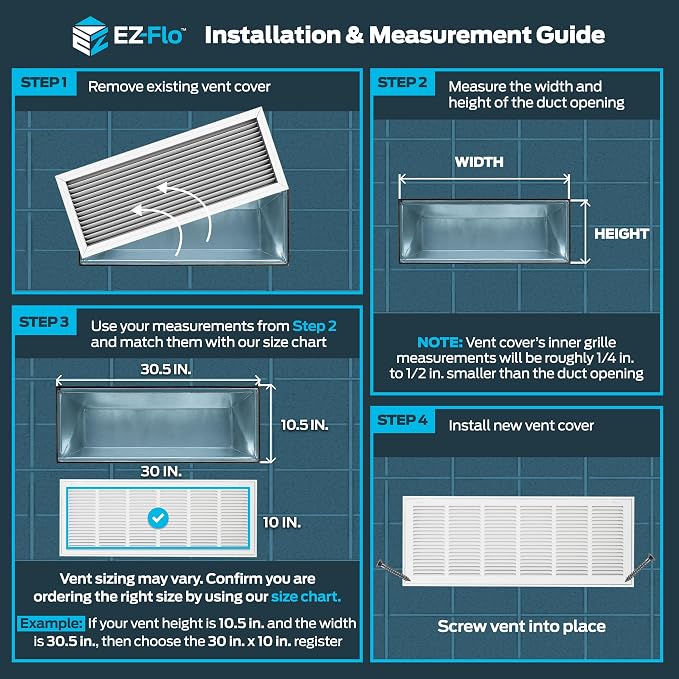 EZ-FLO 30 x 10 Inch Return Air Vent Cover - Image 3