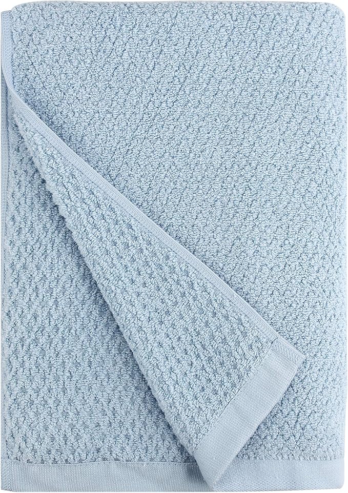 Everplush Diamond Jacquard Quick Dry Bath Towel,1Pack,Aquamarine