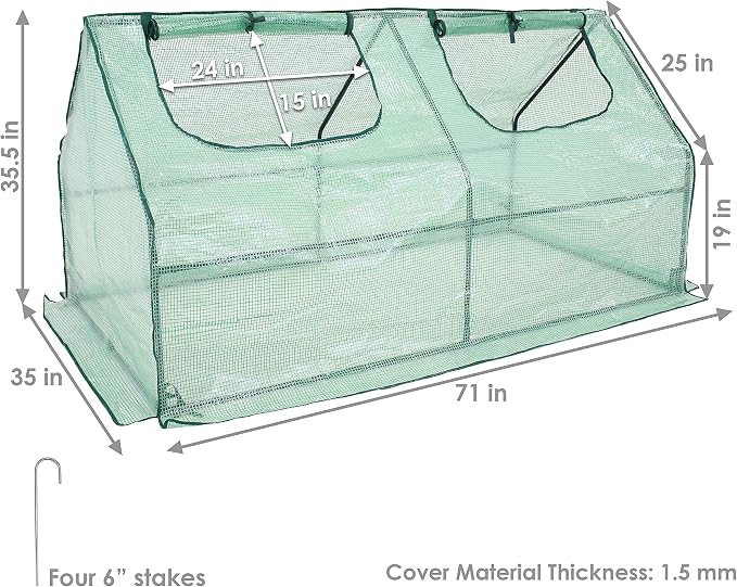 Sunnydaze Outdoor Portable Mini Cloche Greenhouse - Image 3
