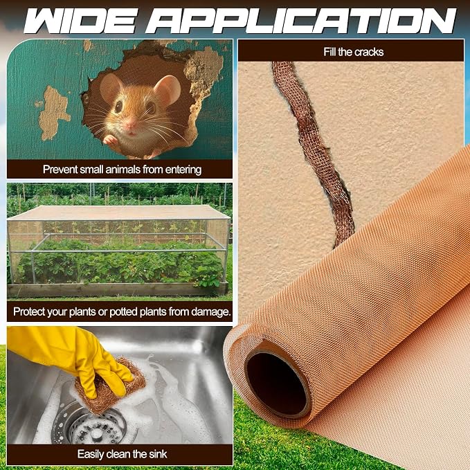 Lounsweer 36 Inch x 5 ft Copper Mesh Screen Roll, 90% Copper Insect Screen - Image 4