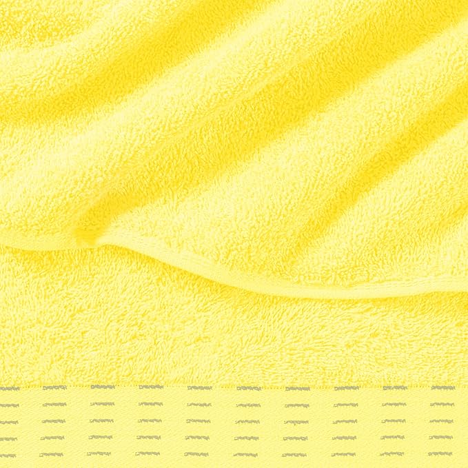 Cotton 2 Pack Oversized Bath Towel Set 28x55 inches, Large Bath Towels, Ultra Absorbant Compact Quickdry & Lightweight Towel, Ideal for Gym Travel Camp Pool - Lime Yellow