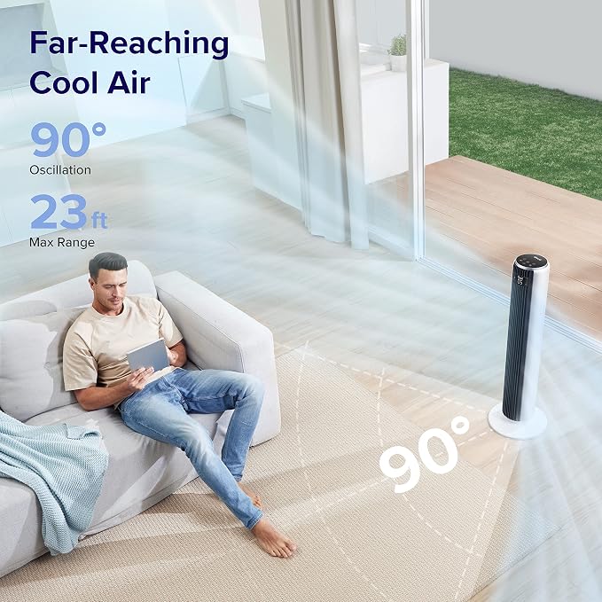 LEVOIT Tower Fan for Bedroom, 25ft/s Velocity 28dB Cooling Fan - Image 4