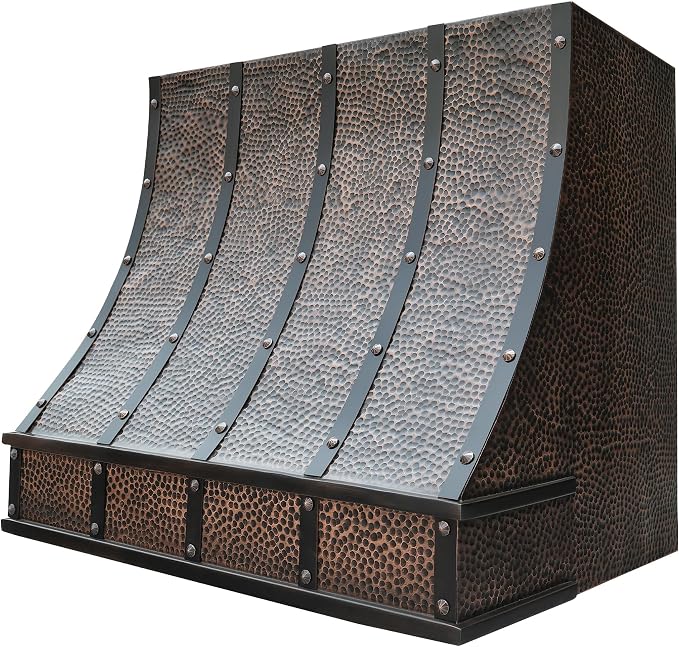 CT Copper Tailor Sloped Copper Vent Hood Wall Mount, 1260 CFM Exhaust Fan - Image 2