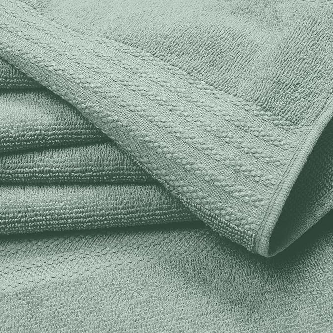 GLAMBURG Ultra Soft 6-Piece Hand Towel Set 16x28-100% Ringspun Cotton - Durable & Highly Absorbent Hand Towels - Ideal for use in Bathroom, Kitchen, Gym, Spa & General Cleaning - Jade