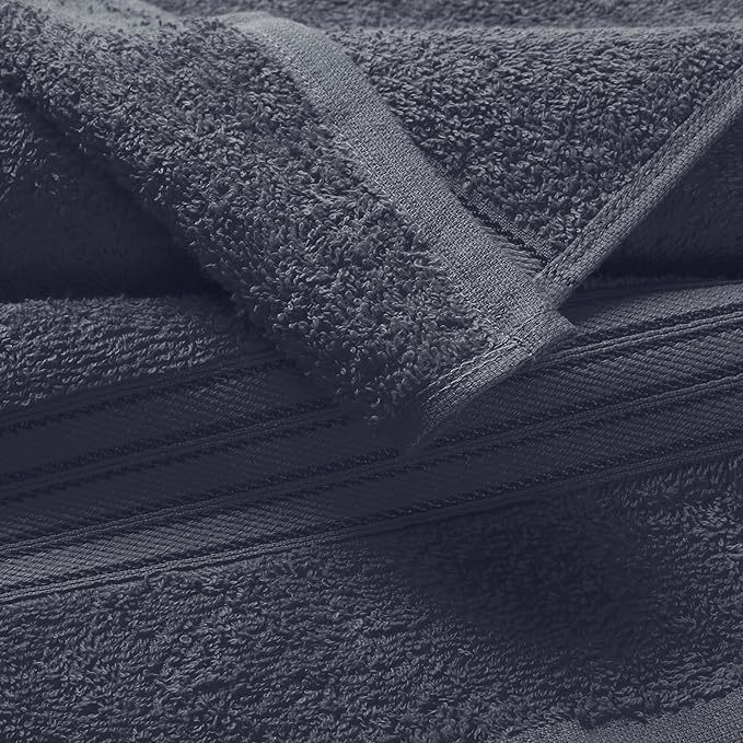 BOUTIQUO Ultra Soft Cotton Washcloths, Contains 12 Piece Face Cloths 12x12 inch, Ideal for Everyday use Face Towels, Compact & Lightweight Multi Purpose Washcloths - Charcoal Grey