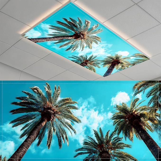 2 Pack Fluorescent Light Covers- 4 x 2 Feet Magnetic Ceiling Light Cover Room by BSFHH
