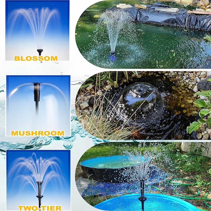 Pond Filter with Pump Fountain Kits, Submersible Pump Pond Fountain Koi Pond - Image 3