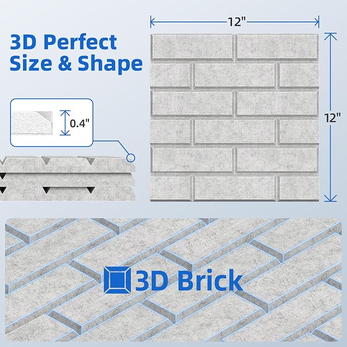 12 Pack Acoustic Panels with Self Adhesive, Soundproof Wall Panels, Brick Sound - Image 6