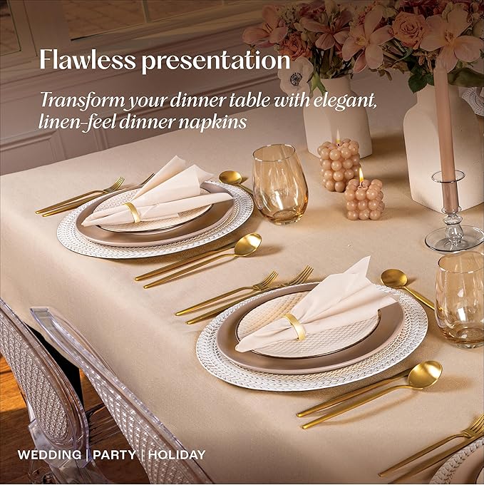Disposable Linen-Feel Guest HandTowels [MEDIUM SIZE - Pack of 7500] - Cloth-Like Hand Bathroom Napkins - Soft and Absorbent Paper Napkin for Kitchen, Bathroom, Party, Wedding, Or Event