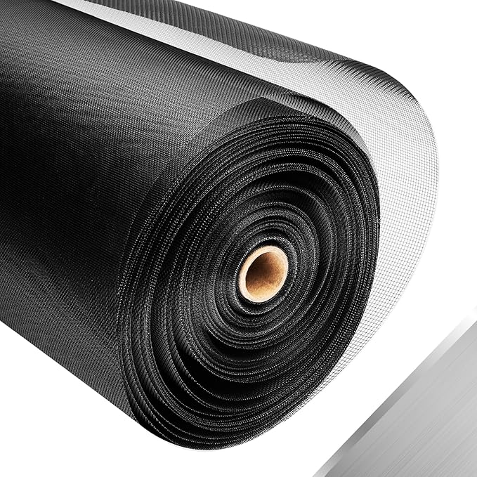 304 Stainless Steel Mesh Window Screen Roll, 35IN x 98.43FT Black Metal Window by FCSOTSPS