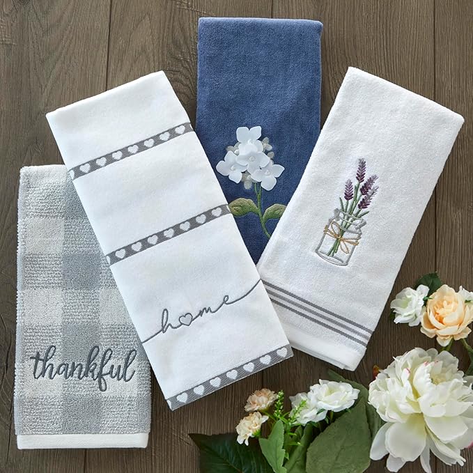 SKL Home Farm Hydrangea Hand Towel (2-Pack), Blue