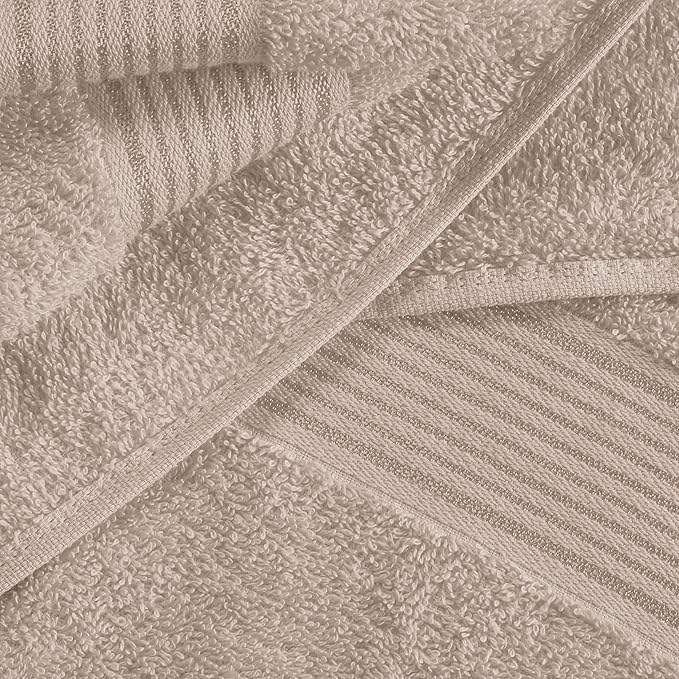 Belizzi Home Ultra Soft Cotton 6 -Piece Hand Towel Set 16x24, Ideal for use in Bathroom, Kitchen, Gym, Spa - Compact, Eco-Friendly, Lightweight - Multi Purpose Hand Towels - Tan