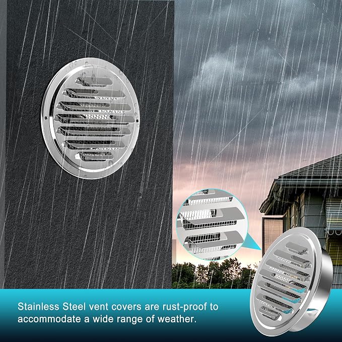 Stainless Steel Soffit Vents 6 Inch, HG Power Round Vent Cover - Image 4