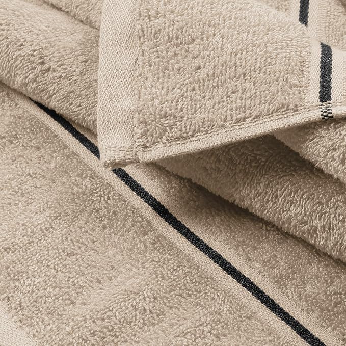 MyOwn Cotton 2 Pack Oversized Bath Towel Set 28x55 inches, Large Bath Towels, Ultra Absorbant Compact Quickdry & Lightweight Towel, Ideal for Gym Travel Camp Pool - Tan