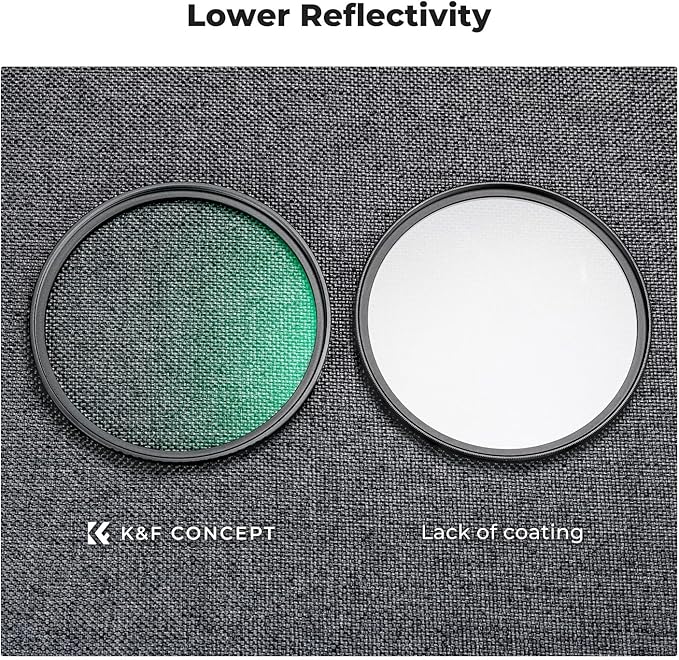 K&F CONCEPT 49mm Black Diffusion 1/4 & 1/8 Filters Kit Mist Cinematic Effect - Image 6