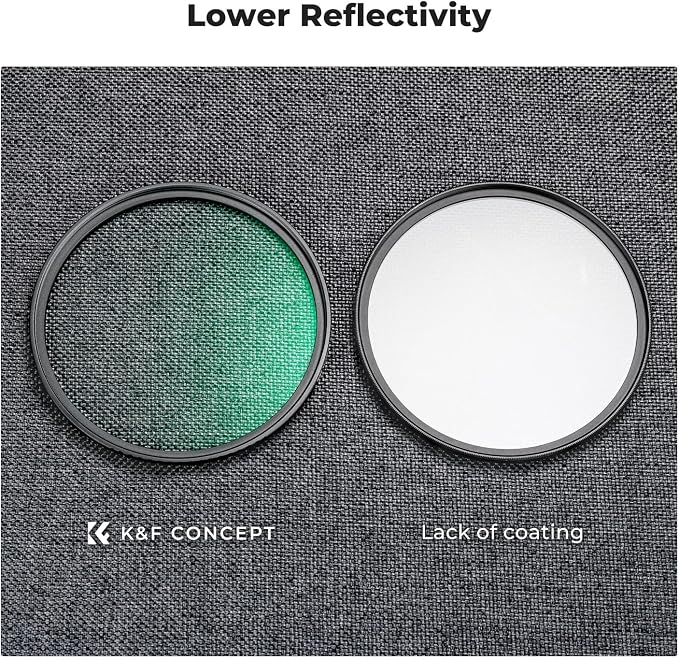 K&F CONCEPT 58mm Black Diffusion 1/4 & 1/8 Filters Kit Mist Cinematic Effect - Image 6