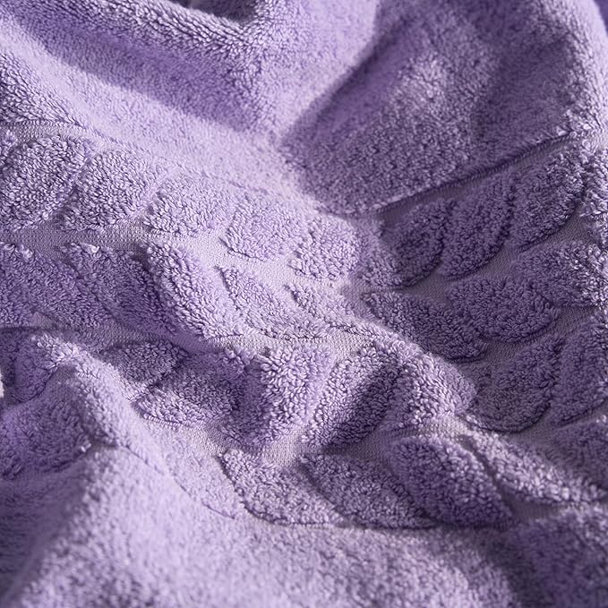 BAGNO MILANO Organic Turkish Cotton Bath Towels, Luxury Jacquard Collection, Certified Organic Highly Absorbent, Soft-Plush Towel Set (Lilac, Bathsheet)