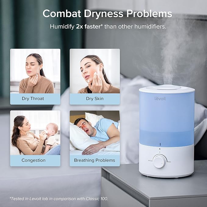 LEVOIT Dual 150 Humidifiers for Bedroom Large Room, 3L Cool Mist Top Fill - Image 8