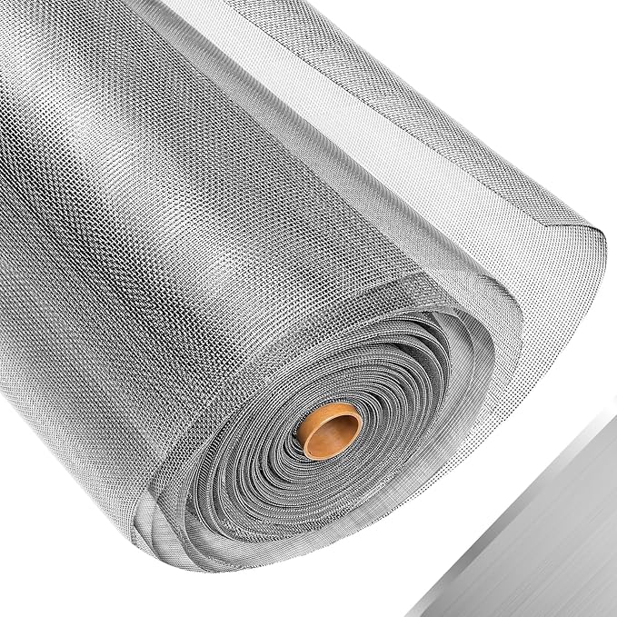 304 Stainless Steel Mesh Window Screen Roll, 47IN x 16FT Silver Metal Window by FCSOTSPS