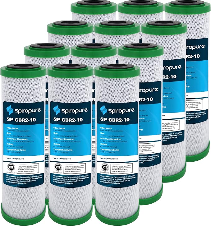 SpiroPure 10x2.5 0.5 Micron Carbon Water Filter CBR2-10 SMCB-2510 by SpiroPure