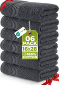 Utopia Towels 6 Piece Premium Hand Towels Set, 16 by 28 inches, 100% Ring Spun Cotton, Lightweight and Highly Absorbent Towels for Bathroom, Travel, Camp, Hotel, and Spa, Grey