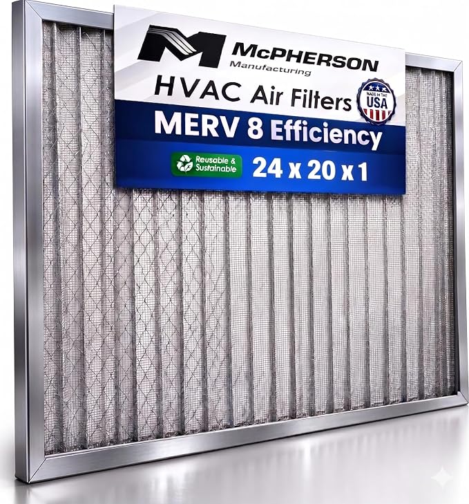 McPherson Reusable Air Filter 24x20x1 | Washable MERV 8 | Made in USA Metal by McPhersonManufacturing