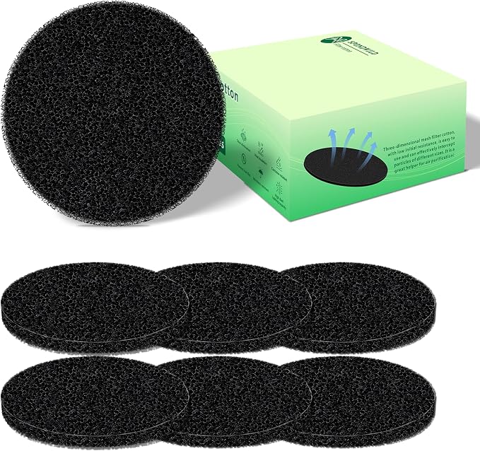 Polyurethane Activated Charcoal Filters -7 Pack 6.7 Inch Round Strong Odor by SPONDWILD