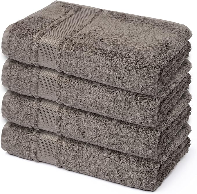 Melissa Linen - Fingertip Towels 4 Pack, 100% Turkish Cotton, Small Hand Towels for Body and Face, 12 x 18 in, Soft and Absorbent, Quick Dry, (Brown Fingertip Towels)