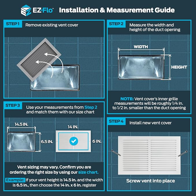EZ-FLO 14 x 6 Inch Return Air Vent Cover - Image 3