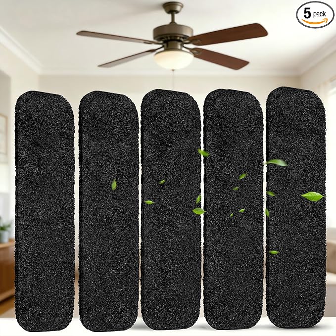 5Pcs Ceiling Fan Filters for Blades, Activated Coconut Shell Carbon Ceiling Fan by WAWINYAirVentFilters