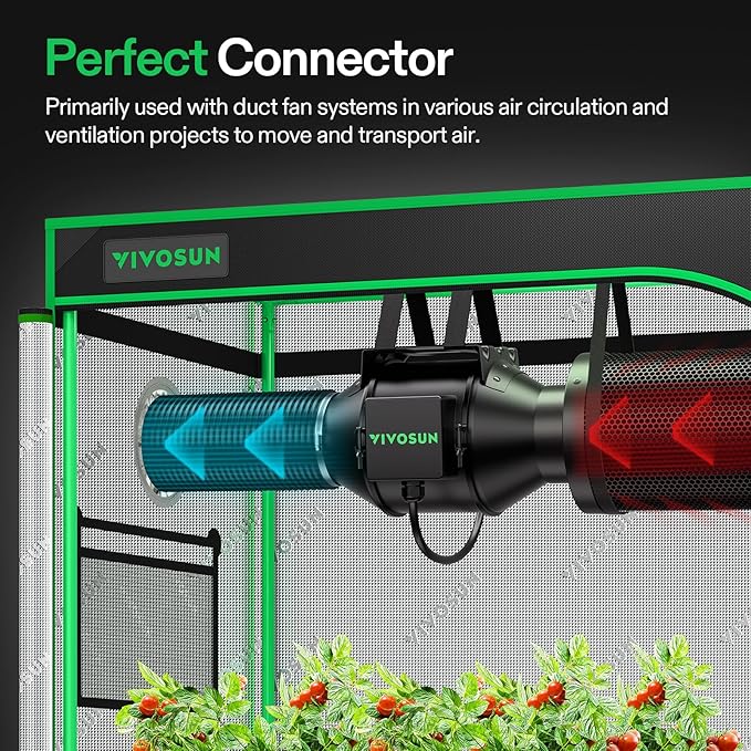 VIVOSUN 4'' Air Carbon Filter Smelliness Control and 4'' 8 Feet Black - Image 6