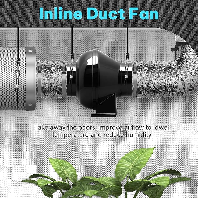 iPower 4 Inch 195 CFM Inline Duct Fan HVAC Exhaust Blower Air Circulation Vent - Image 7
