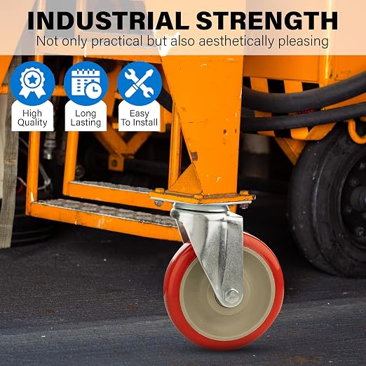 5 Inch Heavy Duty Casters Set of 4, Scratch Resistant & 360 Degree Rotatable - Image 5
