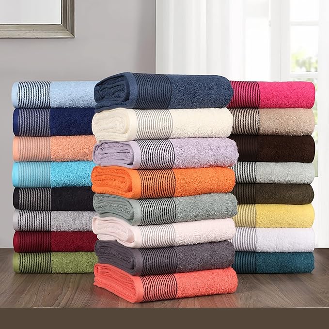 BELIZZI HOME 100% Cotton Ultra Soft 6pcs Towel Set, Includes 2 Bath, 2 Hand & 2 Wash Towels - White, Quick Dry, Compact, Highly Absorbent