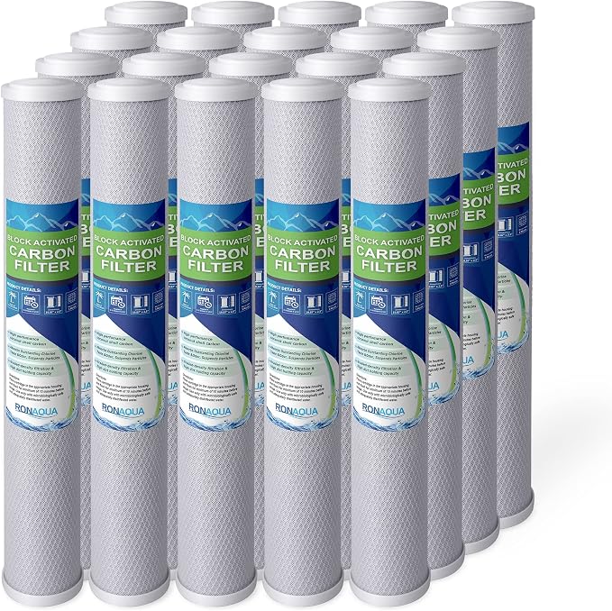 Standard Whole House Coconut Shell Carbon Block 5 Micron Water Filter 20” x by Ronaqua
