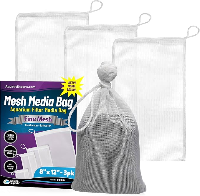 Aquatic Experts Fine Aquarium Media Bag, Durable Drawstring Bags by AquaticExperts